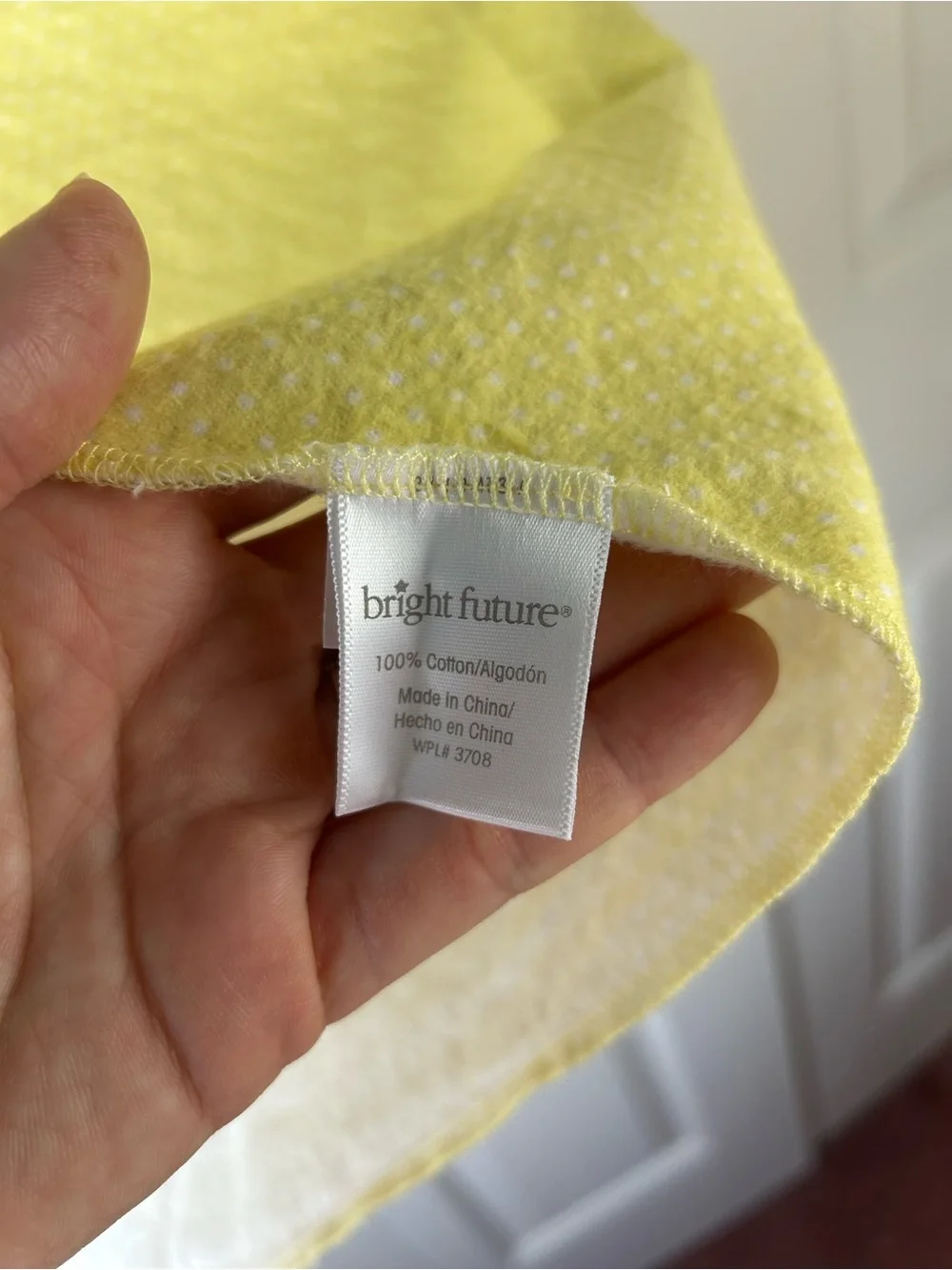 Bright Future Yellow White Polka Dots Baby Receiving Blanket Flannel Cotton
